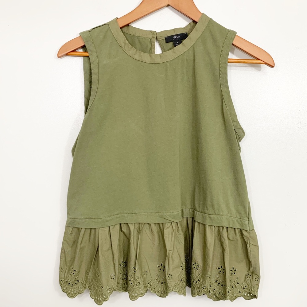 J crew Eyelet Peplum Blouse